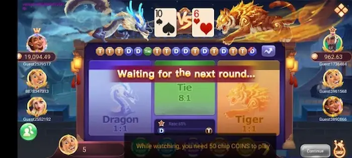 How to calculate points in the game Dragon Tiger